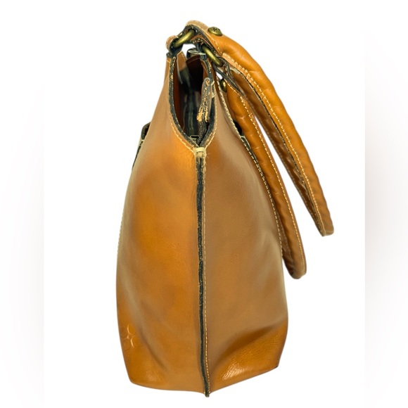 Patricia Nash Tan Leather Zip Top Tote Shoulder Bag Phone Pockets Front and Back - Picture 11 of 16